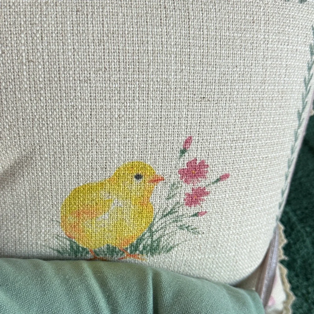 Lilian August French Farmhouse Easter 🐣 Bunny Duck Chick 🐥 Pillows Set of 3 NEW!